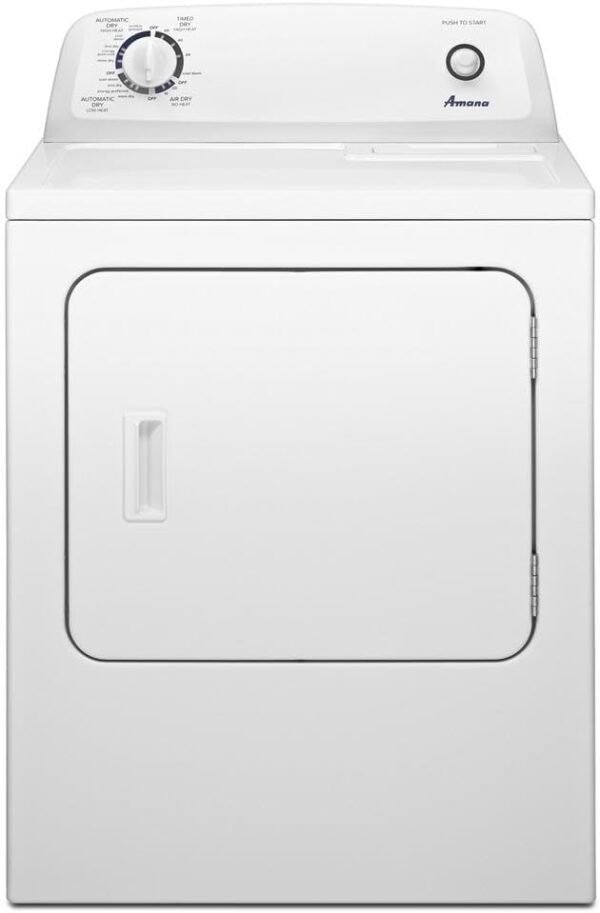 AMANA NED4655EW 6.5 Cu. Ft. Front Load Electric Dryer, White, 11 Drying Cycles-105350