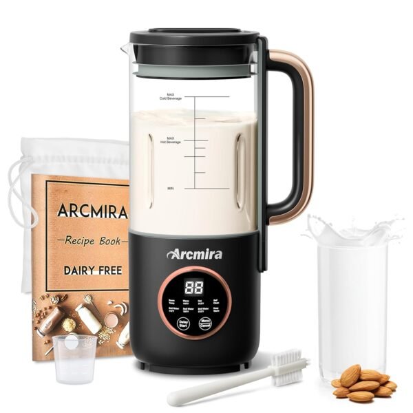 𝟴 𝗶𝗻 𝟭 Automatic Nut Milk Maker, 35 oz(1000ml) Homemade Oat, Soy, Plant-Based and Dairy Free Beverages, Almond Milk Maker with Delay Start/Keep Warm/Boil Water, Soy Milk Maker...