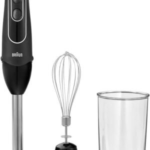 Braun MQ505 Portable Immersion Hand Blender,Powerful 350W Stick Blender,Dual Speed,Whisk,Beaker,Soup,Baby Food,Mixer,Hummus,Egg Beater,Smoothies