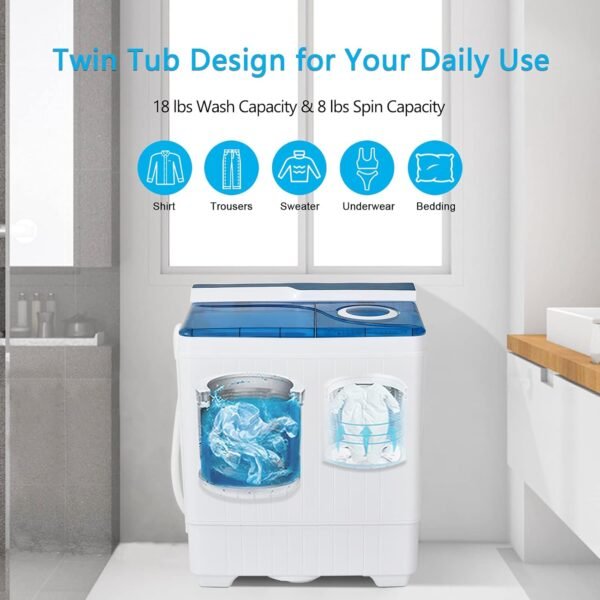 COSTWAY Portable Washing Machine Review Twin Tub Compact Laundry Appliance Performance