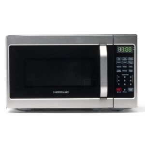 Farberware Countertop Microwave 700 Watts, 0.7 Cu. Ft. - Microwave Oven With LED Lighting and Child Lock - Perfect for Apartments and Dorms - Easy Clean Stainless Steel