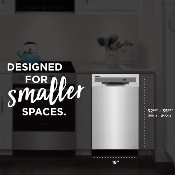 Frigidaire 18 Inch Built-In Dishwasher Review Thorough Cleaning with Dual Spray Arms and ADA Compliance