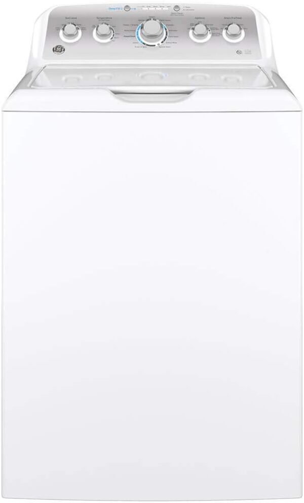 GE GTW500ASNWS Top Loading Washer with Stainless Steel Basket, 4.6 Cu. Ft. Capacity, 13 Cycles, White