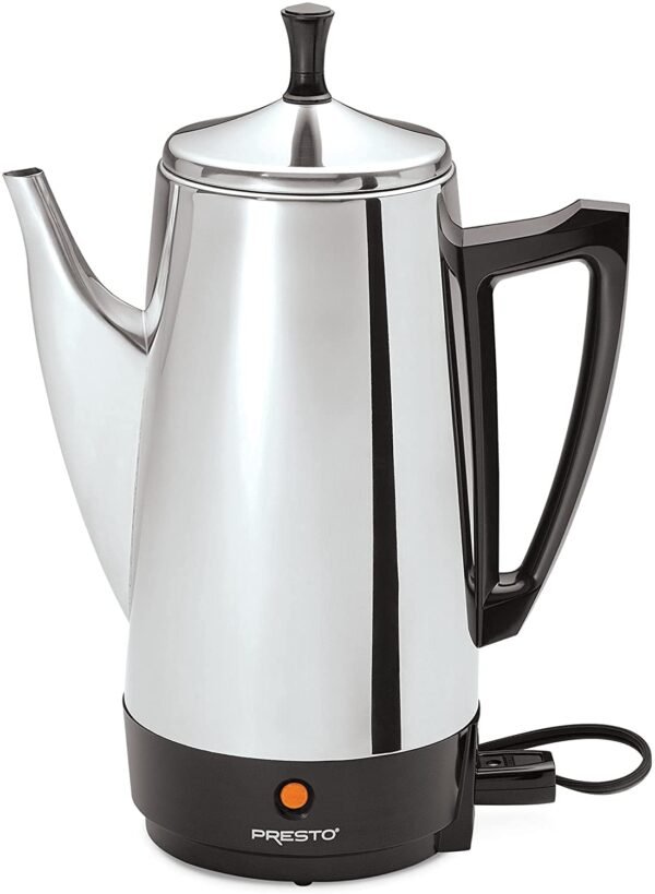 Presto 02811 12-Cup Stainless Steel Coffee Maker with 1 Year Extended Warranty