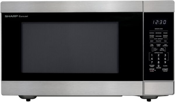 SHARP SMC2266KS Countertop Microwave Oven with Removable 16.5" Carousel Turntable, 2.2 Cubic Feet, 1200 Watt CuFt, Stainless Steel