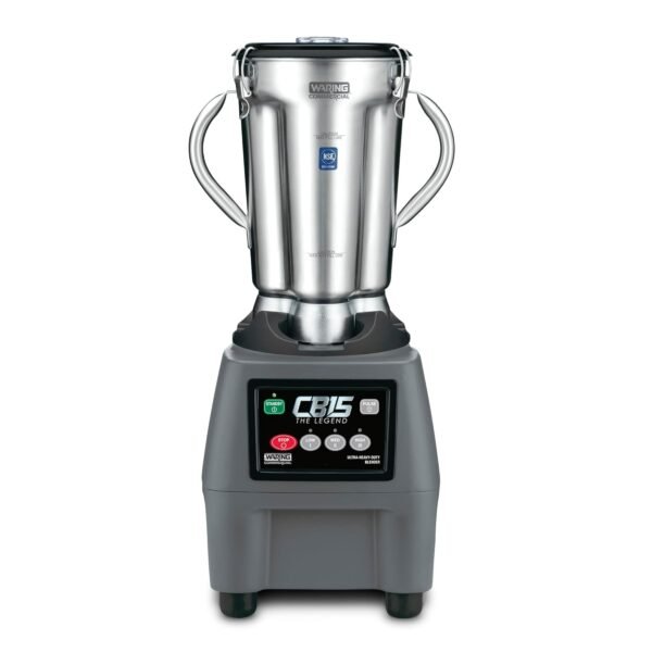Waring Commercial CB15 Ultra Heavy Duty 3.75 HP Blender, Electric Touchpad Controls with Stainless Steel 1 Gallon Container, 120V, 5-15 Phase Plug,Black