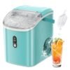 ZAFRO Portable Ice Maker Countertop with Handle/Indicator Lamps, 7 Mins Fast Ice Making, 35Lbs/24H, Nugget Ice Maker Machine with Ice Basket/Ice Scoop for...